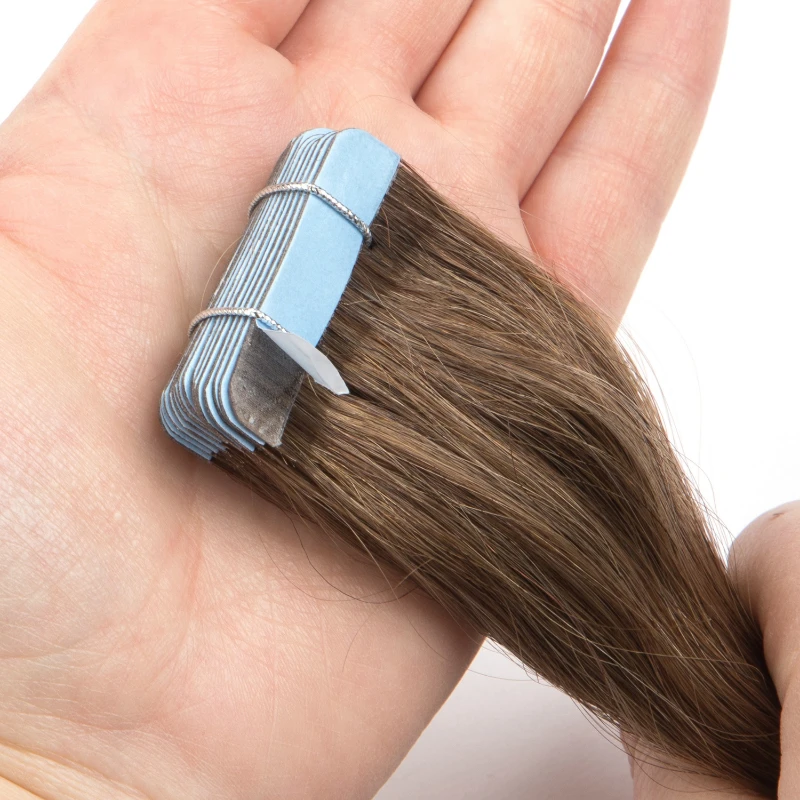 Human Hair Tape In Extension Hair Style Double Drawn US Strong Adhesive Straight Tape Human Hair Extensions For Salon