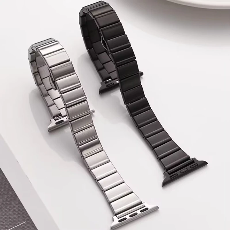 Alloy Slim Single Bead Watch Band for Apple Watch Series 5 6 7 8 9 10 Smart Watch Wristband