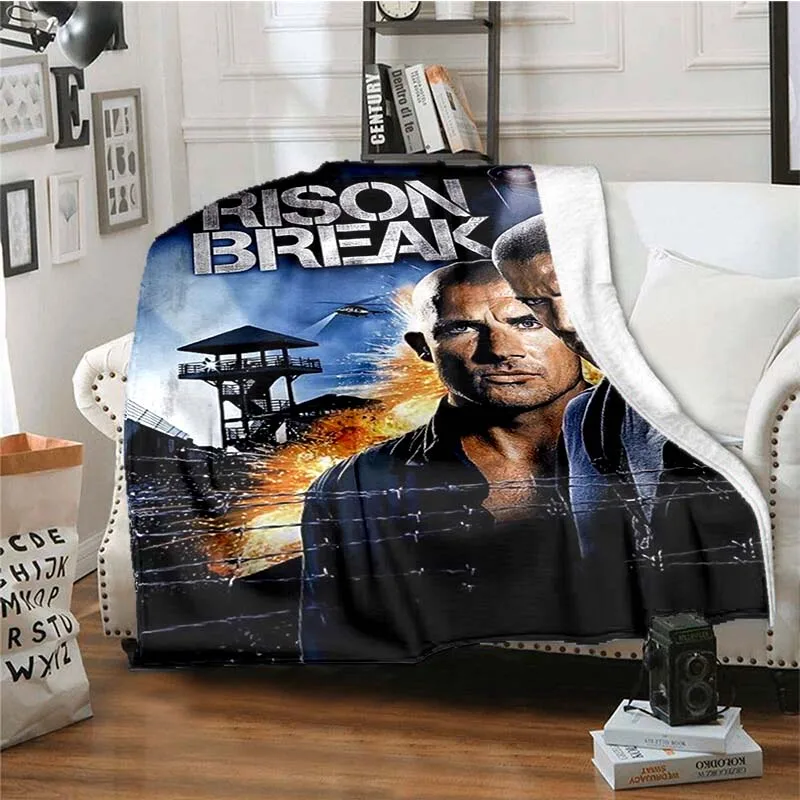 HD Classic TV dramas Prison Break Print Flannel Blanket Ultra Soft Warm Throw For Bedroom Sofa Classic TV Series Home Decor Gift