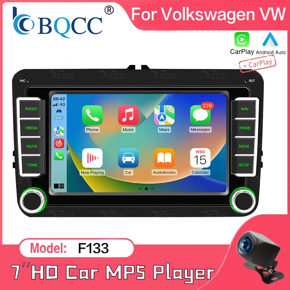 BQCC 7 Zoll Auto-Radio MP5-Player Multimedia-Stereoanlage mit Bluetooth FM USB TF-Karten-Unterstützung für die Meisten Autos
