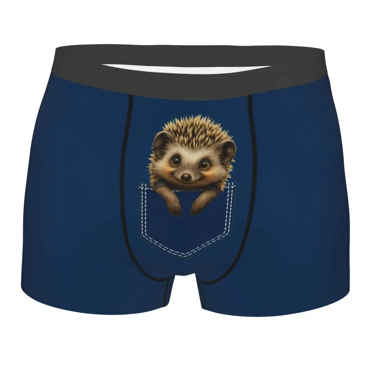 

Custom Male Cool Cute Hedgehog In Pocket Men's Underwear Boxer Briefs Breathable Shorts Panties Underpants