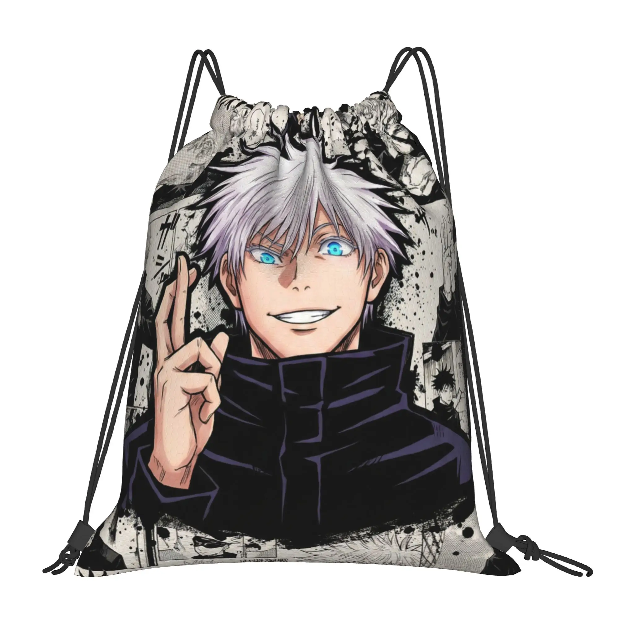

Портативный рюкзак-мешок Satoru Gojo (6) Jujutsu Kaisen для покупок, езды на велосипеде и спорта, сумка для обуви на шнурке