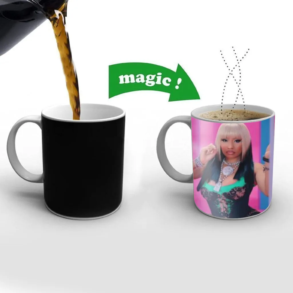 Nicki Minaj Rapper Free shipping Mug Changing Color Ceramic Coffee Mugs Magic Tea Cup Best Gift