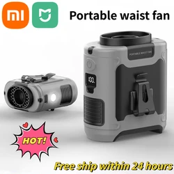 Xiaomi Mijia 10000 mAh Portable Waist Fan Hanging Neck Fan Strong Wind with Power Bank LED Lighting for Courier Outdoor Working