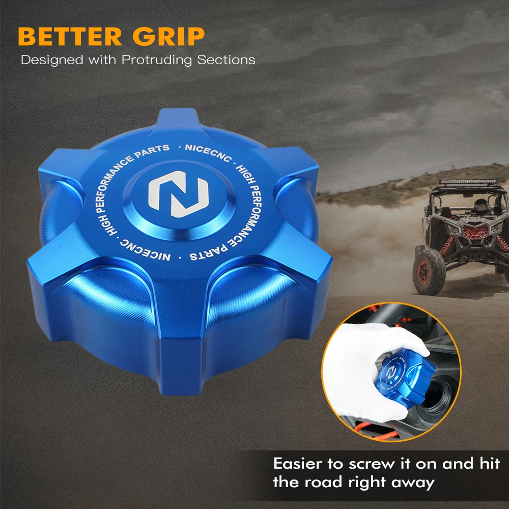 NICECNC For Can-Am Maverick X3 MAX R Turbo DPS 2017-2024 Gas Fuel Tank Cap Cover Leak-Proof Aluminum Alloy UTV Accessories