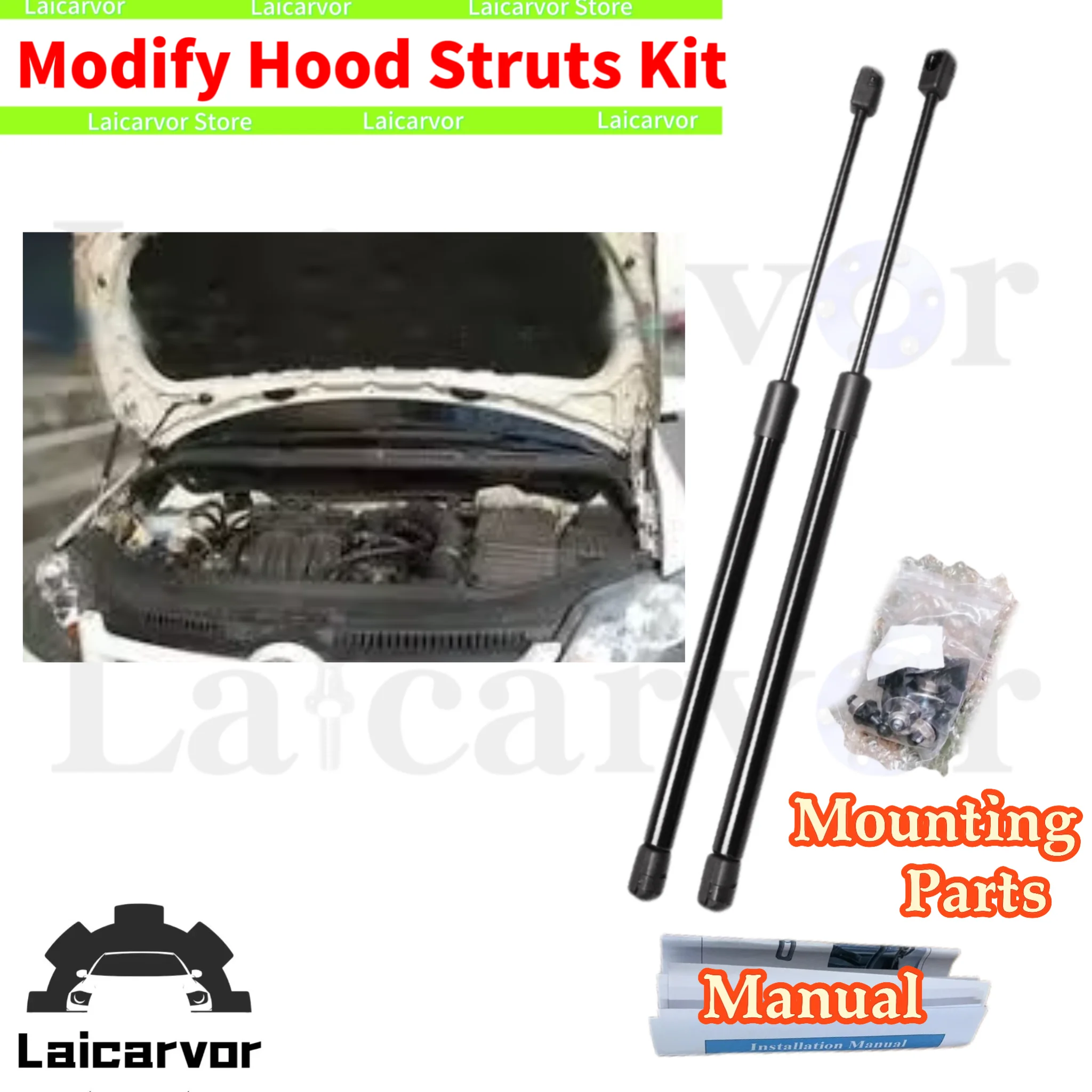 

QTY(2) Gas Struts for Volkswagen Jetta Bora A4 1999-2015 Front Hood Bonnet Lift Support Damper Shock Absorber Prop Rods