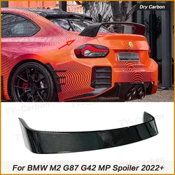 Car Rear Trunk Spoiler For BMW 2 Series G87 M2 G42 Coupe 2021+ MP Style Dry Carbon Fiber Rear Trunk Spoiler Wing Lip Splitter