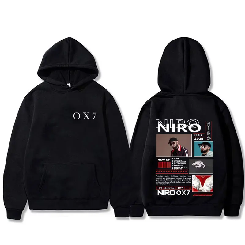 

Rapper Niro OX7 Album Graphic Print Hoodie Men Women Hip Hop Fashion Pop Music Streetwear Male Vintage Casual Oversized Hoodies