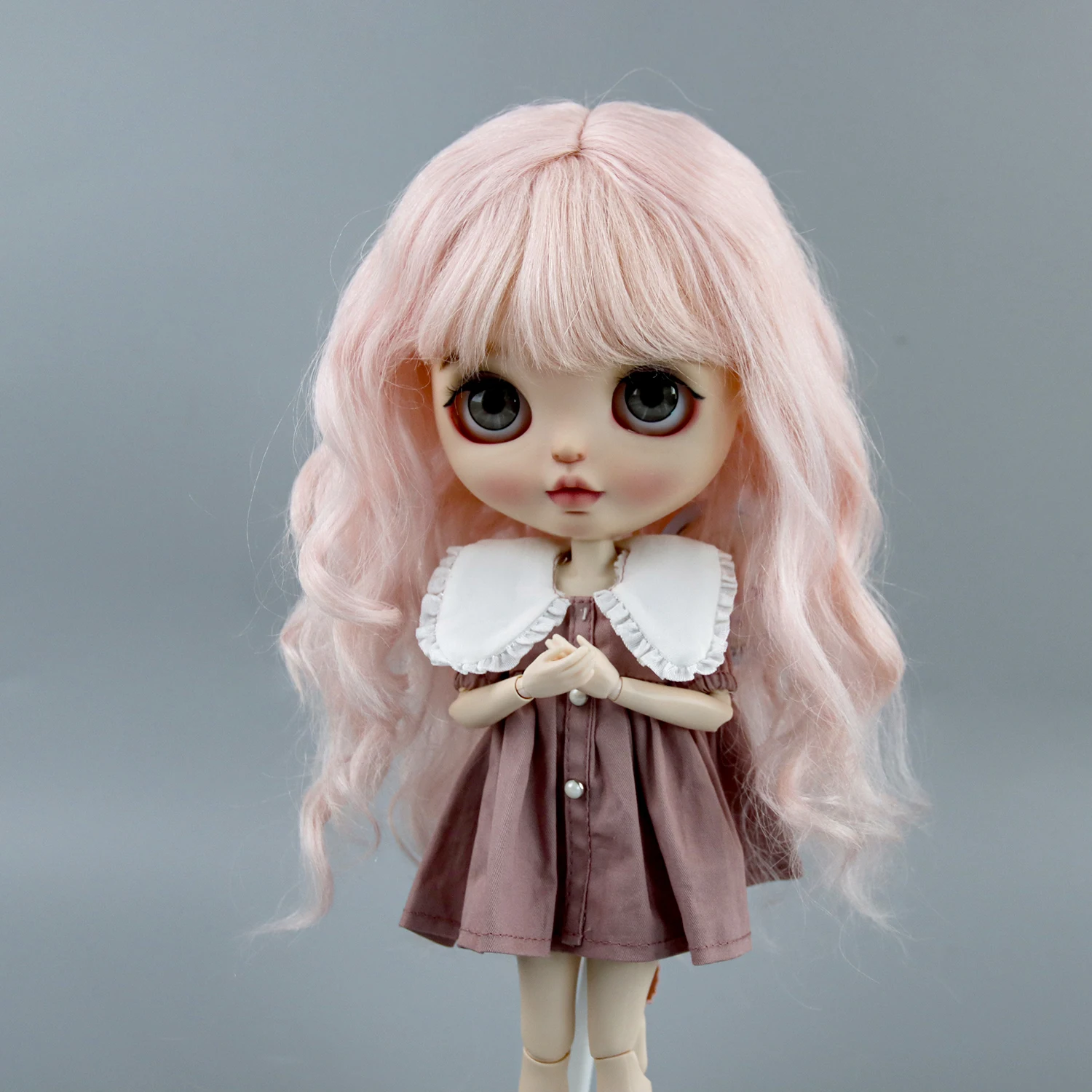 

Blythe Wig Doll Hair 9-10'' 24-25CM Adorable Long Wave Doll Wigs Synthetic Mohair For DIY Doll Girl Gift