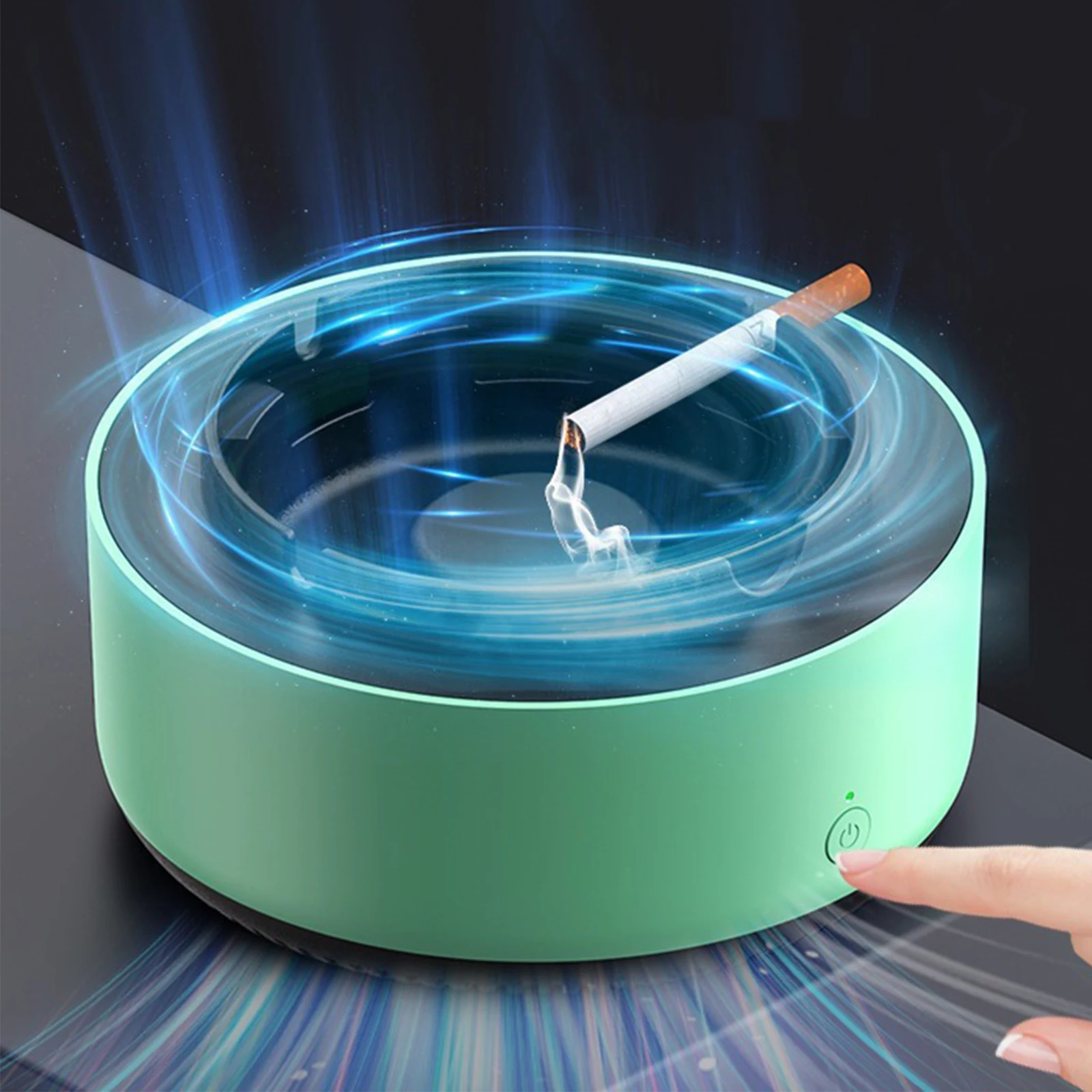 360° Surround Suction Intelligent Air Purification Ashtray, Indoor Household Intelligent Ashtray, Smart Cigarette Ashtray Air Pu