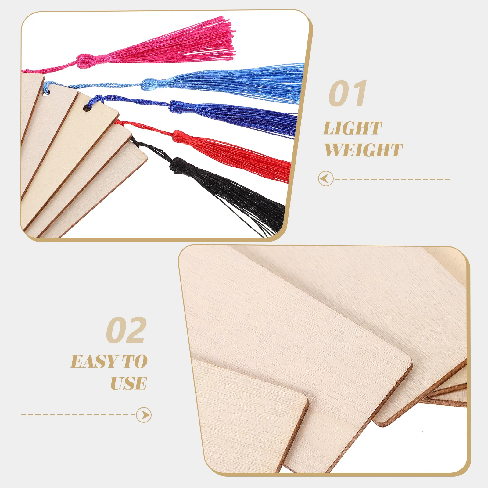 

20 Sets Blank Bookmark Diy Bookmarks Craft to Decorate Wood Markers for Crafting