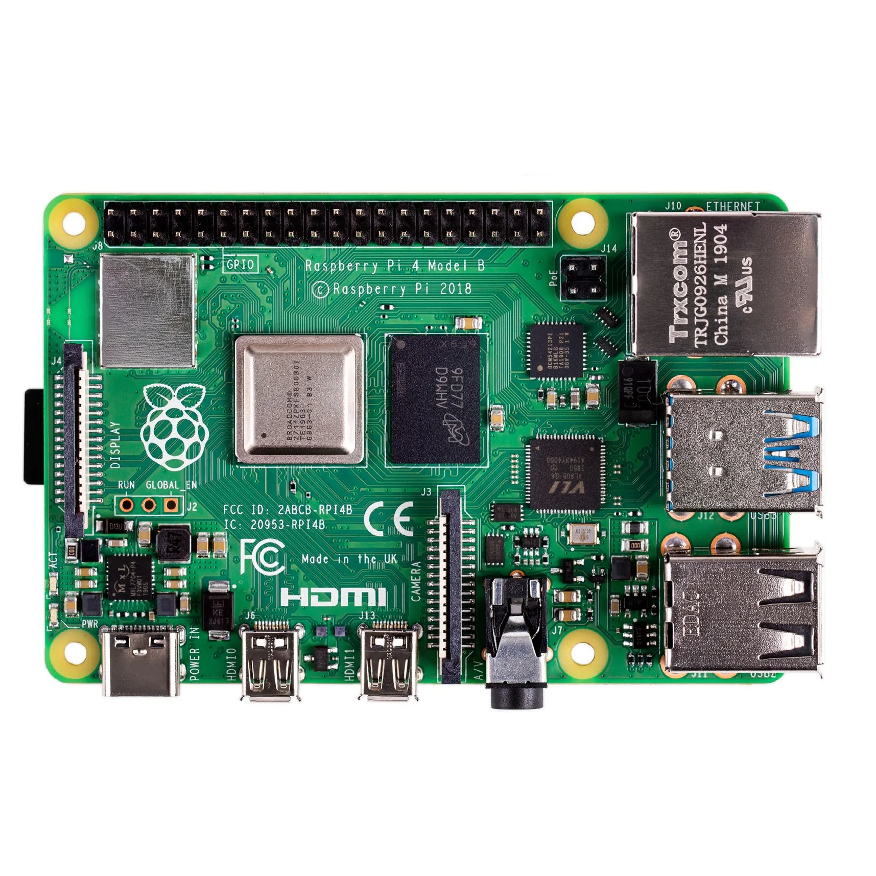 Raspberry Pi papan pengembangan, untuk komputer Desktop 4 Model B 4GB RAM Raspberry Pi 4B