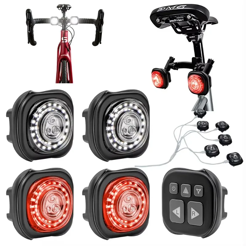 

Bike Light Kit Rear Front Steering Signal for Night Ride Battery Brake Steering Smart Light Emitting Diode Bike Light