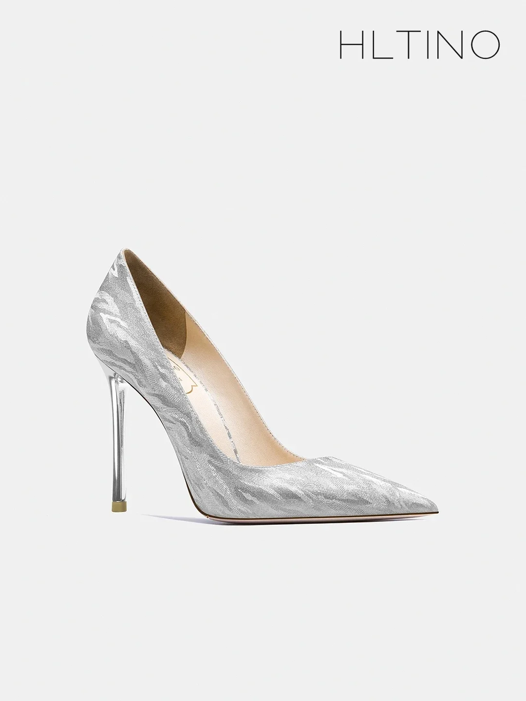 

HLTINO Luxury Brand Very High Heels with Stripe Silver Pumps Fashion Metal Heeled Stilettos Glitter Gold Summer