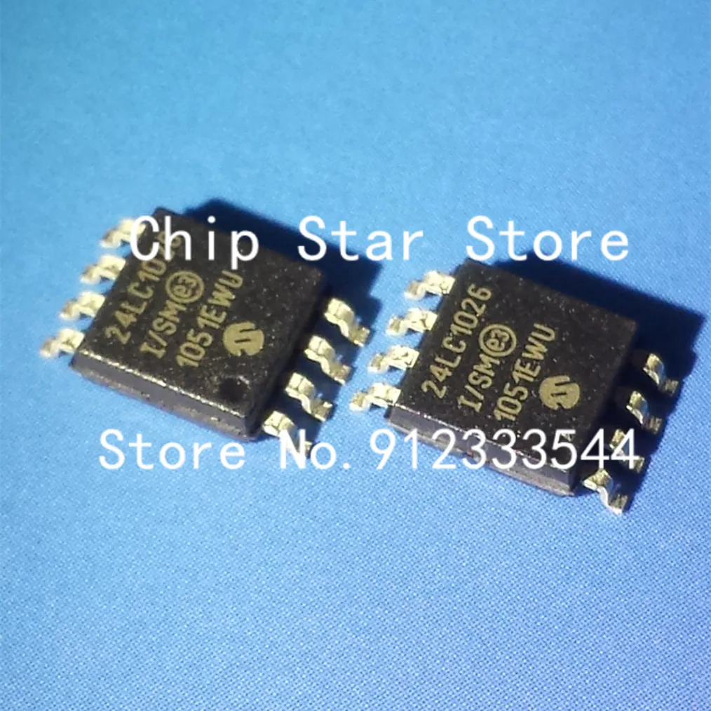 1PCS/Lot 24LC1026-I/SM 24LC1026 SOIJ8 EEPROM 1 Mbit 128K x 8bit Serial I2C (2-Wire) 100%New And Original