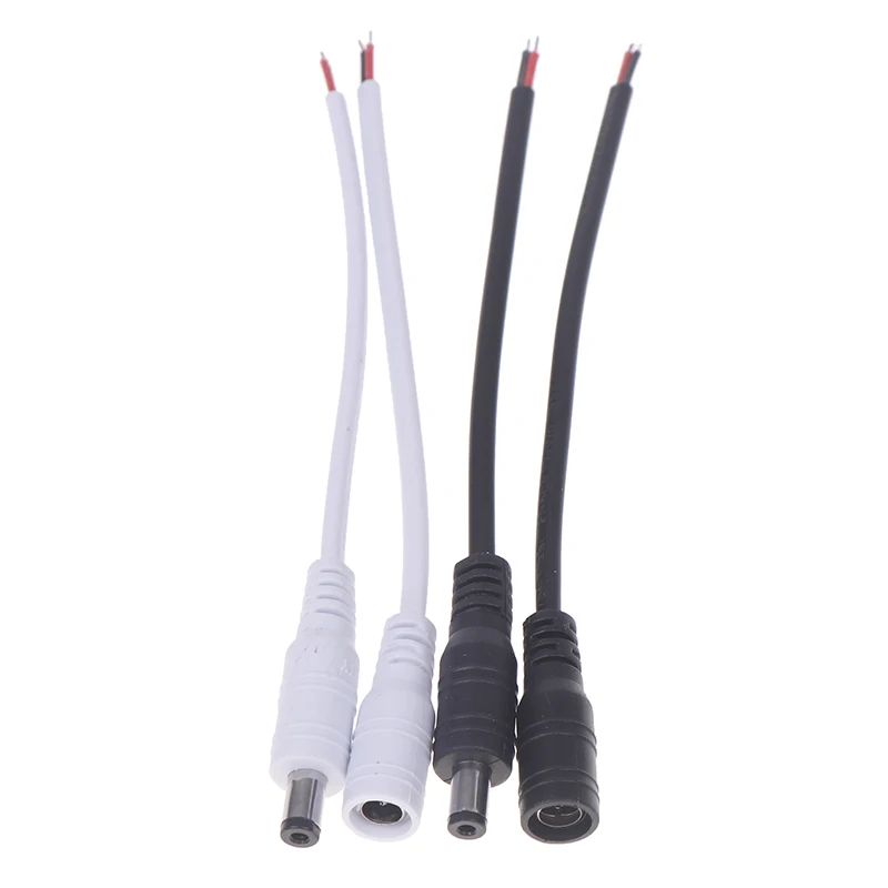 10 Stück DC-Stromkabel 22AWG Buchse-Stecker 5,5mm X 2,1mm Anschluss für 12V Netzteil CCTV-Kamera DVR LED-Streifen