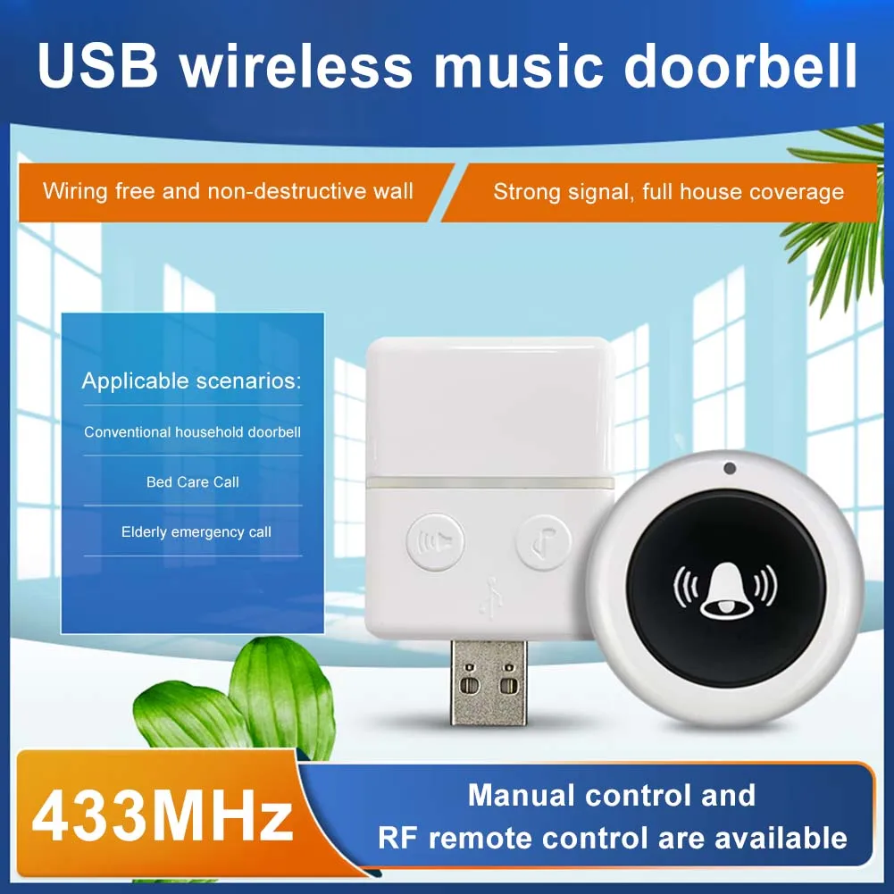 433MHz Wireless Doorbell Button Signal SOS Button Home Security Alarm System for Elderly Emergency Call Burglar Alarm System