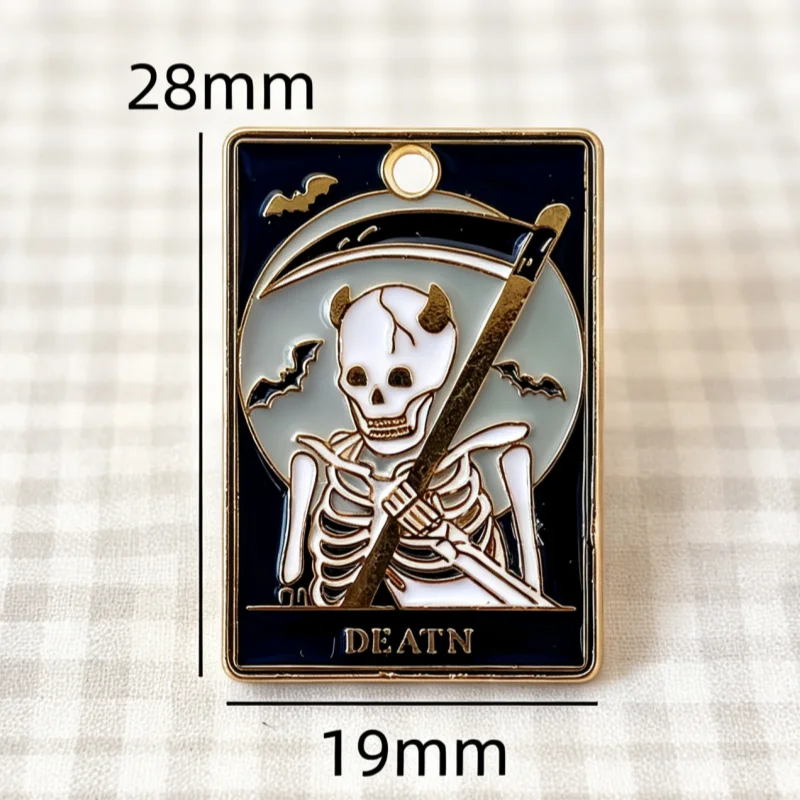 10pcs Halloween Sun Tarot Card Black Alloy Jewelry Accessories Pendant Decoration Keychain view 2
