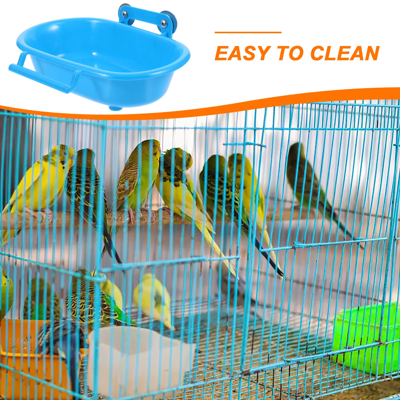 

Parrot Bath Tub Bird Bathing Baths for Pets Bowl Bathtub Shower Birds Blue Parakeets Travel