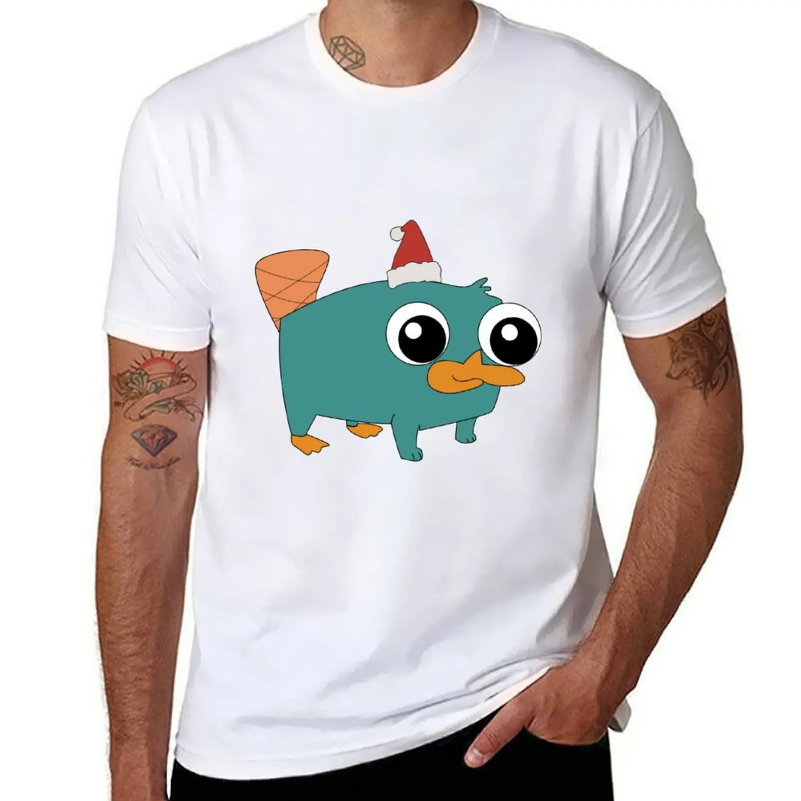 Christmas Baby Perry the Platypus T-Shirt cotton tshirt 100% t shirt man cotton T-Shirt