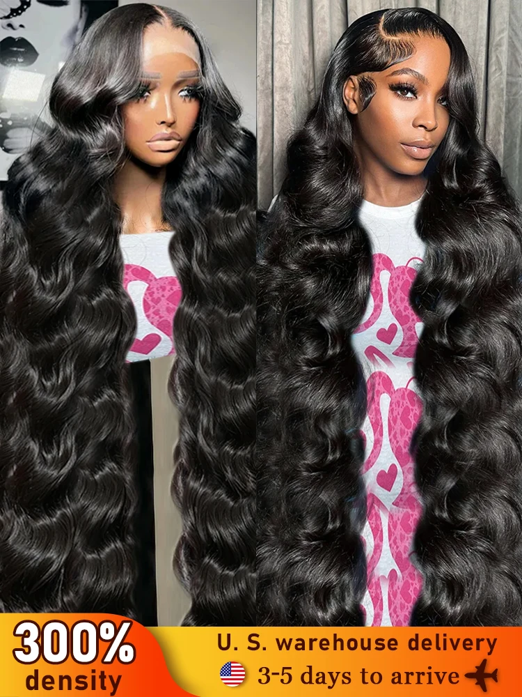 250 Density HD 30 40 Inches 13x6 Lace Front Human Hair Body Wave 13x4 Lace Frontal Wig Transparent Brazilian Remy Hair For Women