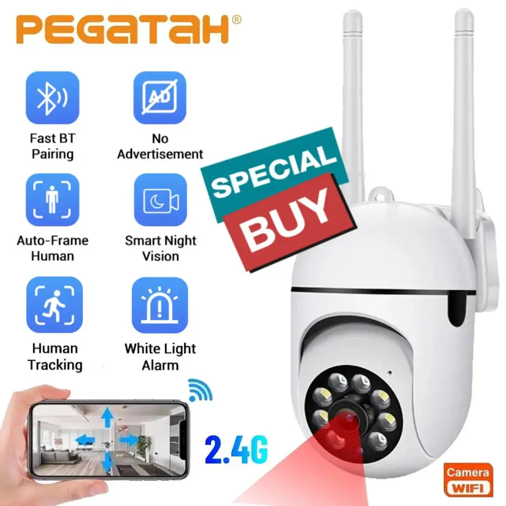 

8MP Wifi Wireless Security Monitor Cameras Color Night Vision Outdoor Cam Smart Home CCTV HD Surveillance Camera IP65 Waterproof