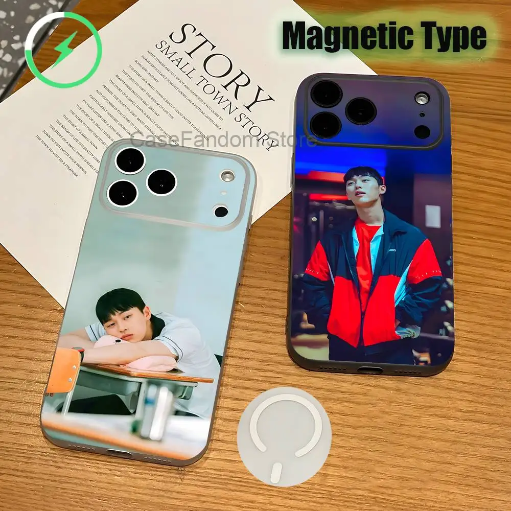 

C-Choi H-Hyun-wookS Shockproof Transparent White Phone Case For iPhone 17,16,15,14,13,12,11,Pro,Max Magnetic Wireless Charging