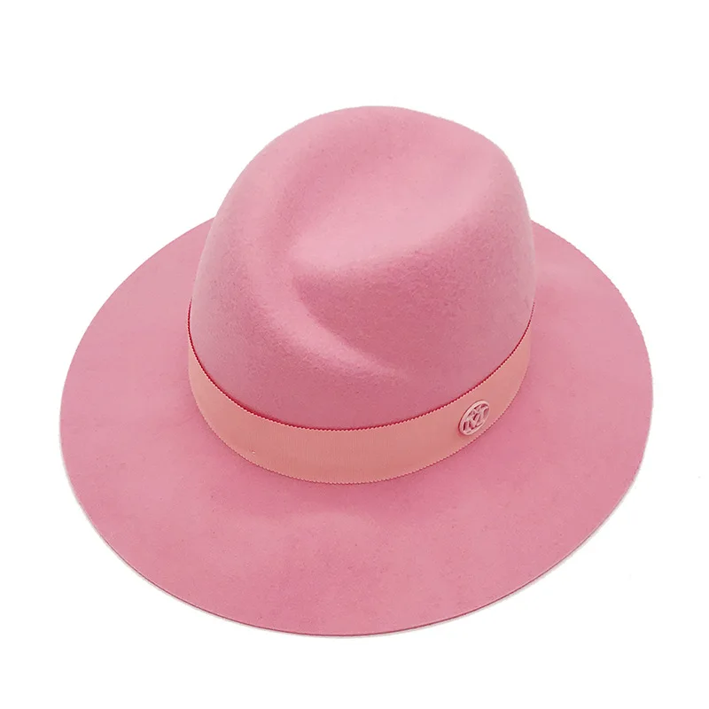 Wide Brim Women Hat Australian Wool Warm Fedora Hat Ladies Panama Cloche Hat Floppy Ribbon Band Wedding Dress Derby Church Hats