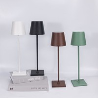 Rechargeable 3 Color Stepless Dimming Desk lamp Portable LED Desk Lamp for Restaurant Bedroom Bars Home Patio Outdoor