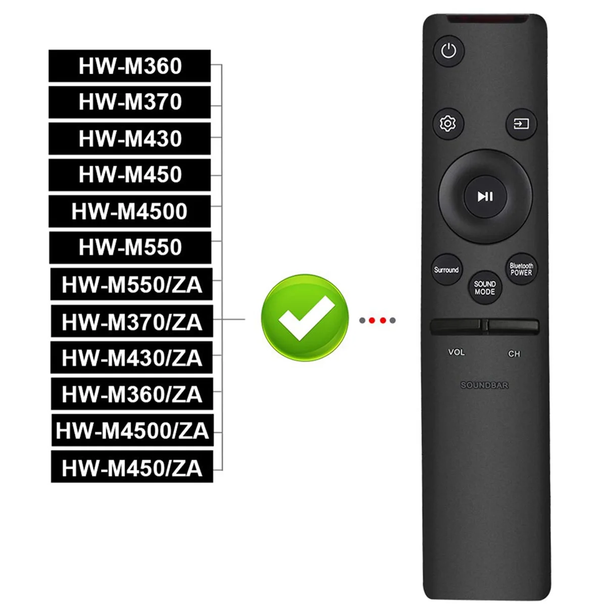 Replace AH59-02758A Remote for Samsung Soundbar HW-M360/ZA HW-M370 HW-M370/ZA HW-M430 HW-M430/ZA HW-M450 HW-M4500