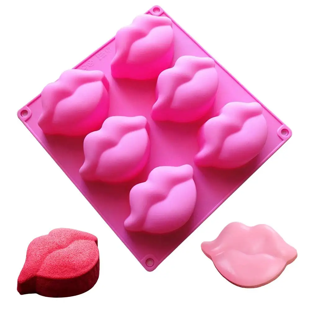 3D Hot Lip Silicone Candle Mold Sexy Red Lips Soap Resin Mould Handmade Chocolate Fondant Baking Trays DIY Cake Tool Craft Gifts