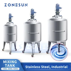 ZONESUN Mixing Tank With Agitator Stirring Blending Vessel Emulsifier Cosmetics Food Chemicals Homogenizing Equipment ZS-MB50L