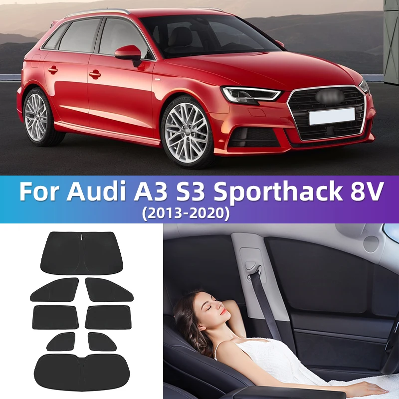 For Audi A3 S3 8V 2013-2020 Custom Full Cover Car Window Sunshade Privacy Blind Curtain Travel camping car to sleep inside