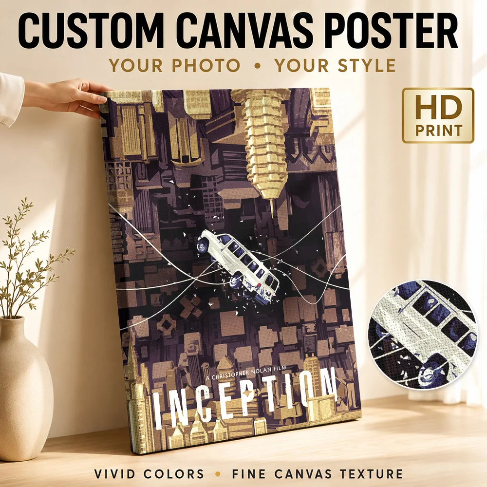 INCEPTION Canvas Print Poster Personalized Vintage Movie Canvas Wall Art for Home Theater Decor Collectible Ready to Hang Gift