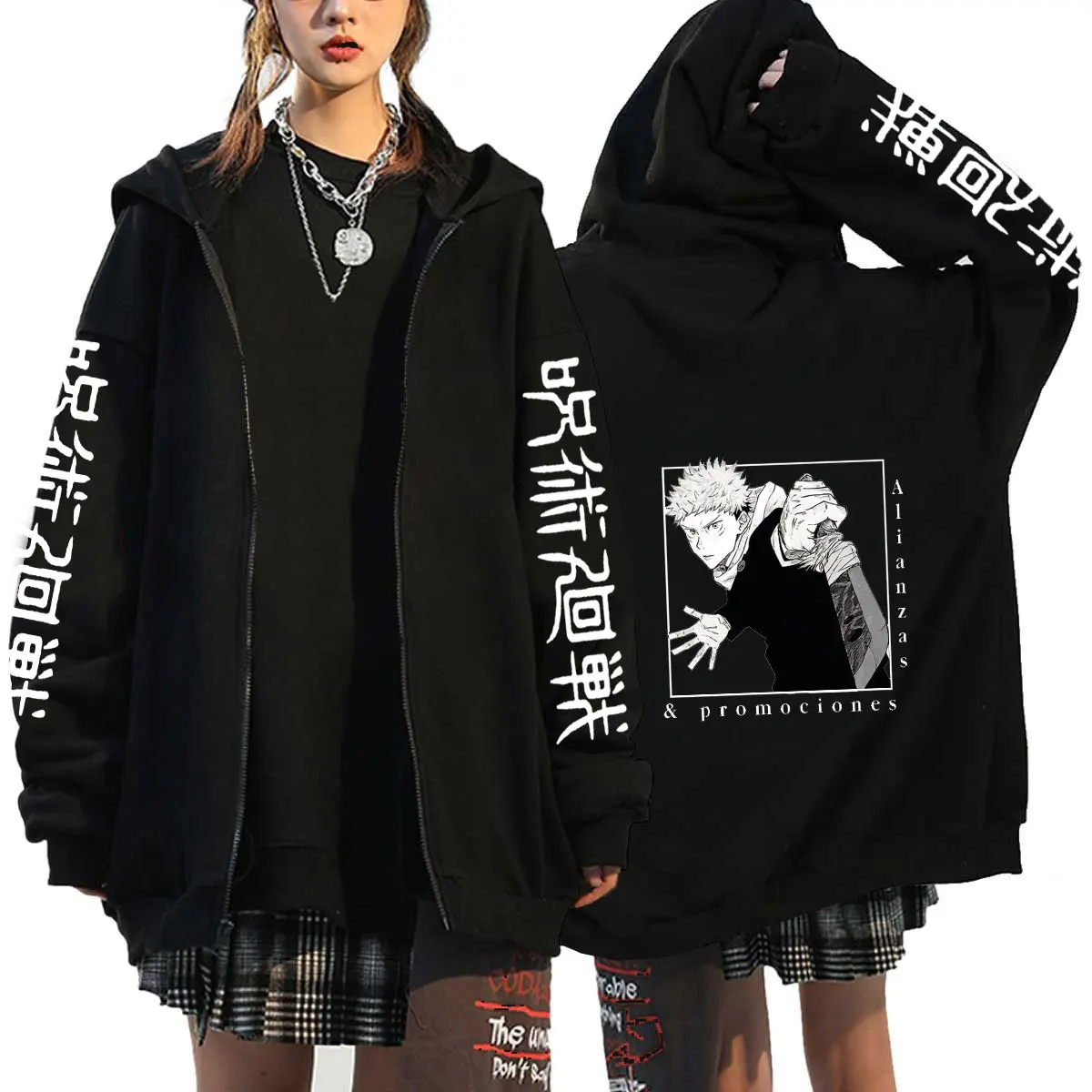 Clothes Hoodie Casual Pullovers Zip Hoodies Sweatshirts Anime Jujutsu Kaisen Print Yuji Itadori Ryomen Sukuna Cool Hoodie Top