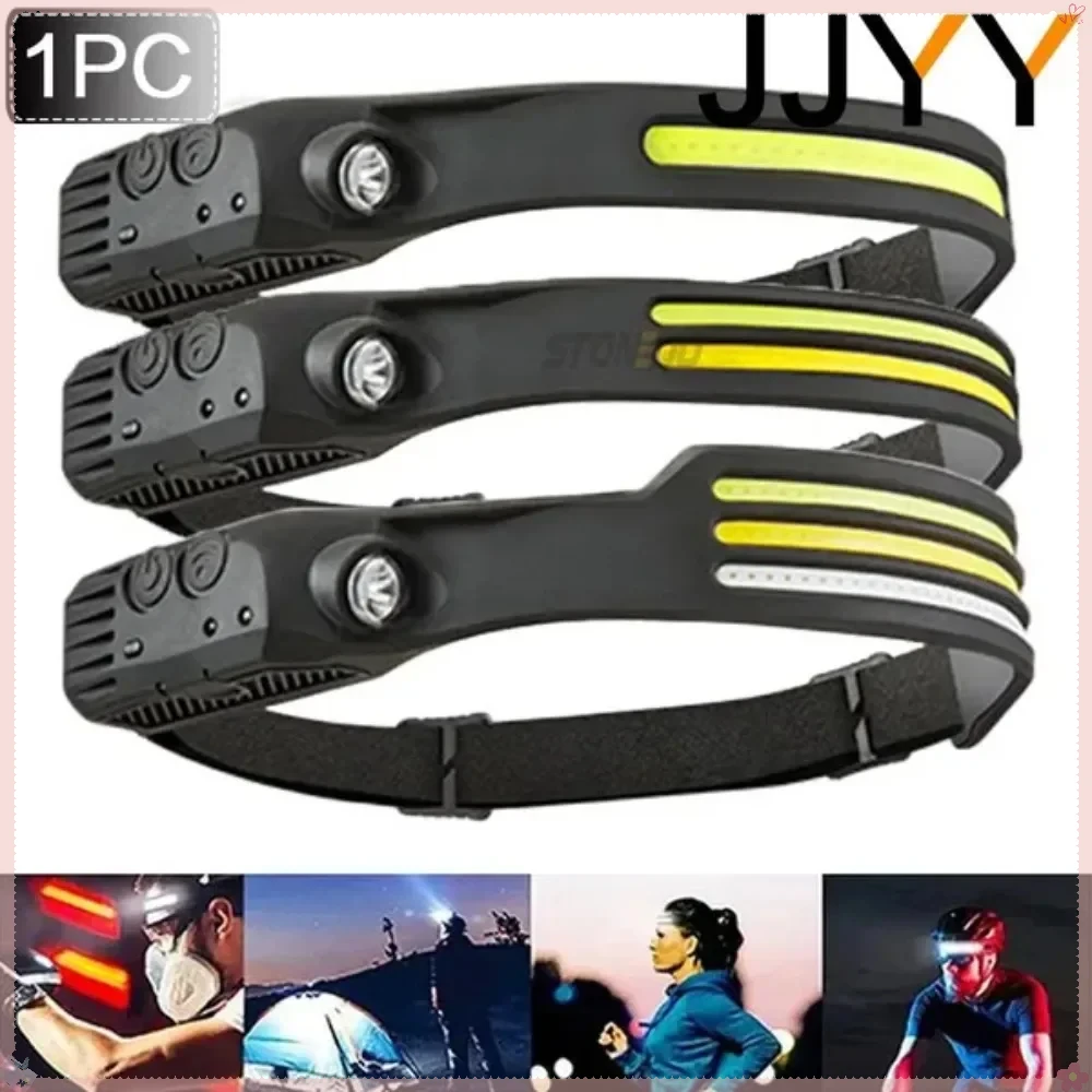 Rechargeable Waterproof LED Headlamp 3 Sizes COB Induction Headlight for Outdoor Sports Camping Cycling Hiking