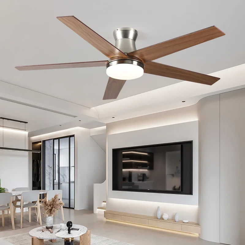 Low Floor Ceiling fan light living room lighting dining room bedroom antique style wood grain ceiling fan chandelier