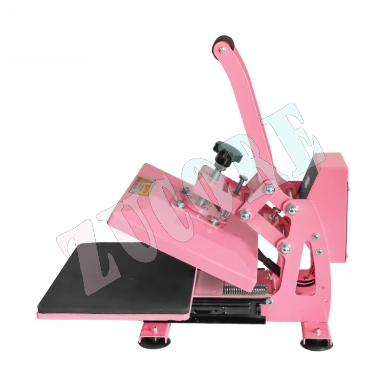 آلة الضغط الحراري الرقمية مقاس 23 × 30 بوصة، آلة نقل الحرارة للتي شيرت ذات الجودة الصناعية باللون الوردي والأبيض #2