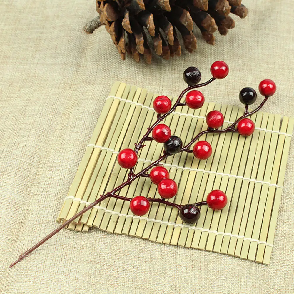 Décoration d'Arbre de Noël de 20 à 26cm, Simulation de Fruits Rouges, Grenade Rouge, Baies en Mousse, Fournitures de Décoration de Vacances