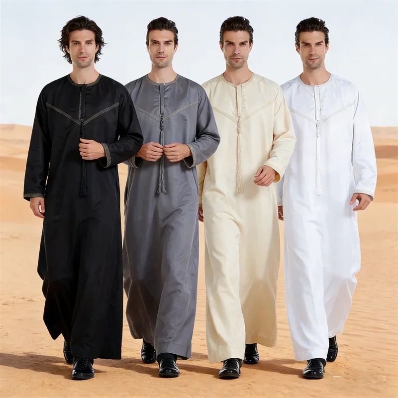 

Saudi Arabia Men Islamic Clothing Thobe Jubba Thoub Muslim Robe Eid Ramadan Prayer Dress Middle East Kaftan Djellaba Abaya Abaya