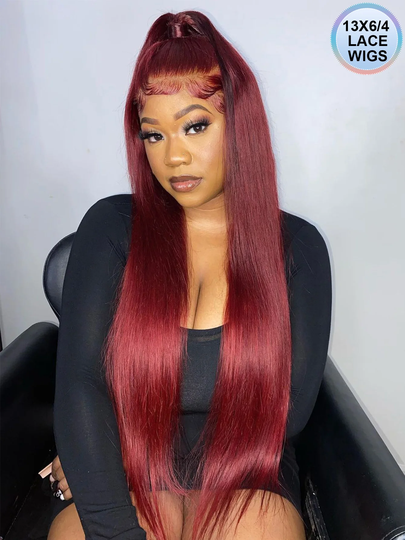 

Burgundy 13X6 Hd Lace Frontal Human Hair Wig Bone Straight Wig 13X4 Lace Front Wigs For Women Cherry Red 99J Colored Lace Wigs