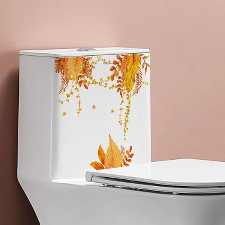 Wunderschöne gelbe Blätter-Wandaufkleber, Badezimmer-Toiletten-Dekor, Wandbild, Wohnzimmer-Schrank, Verschönerung, Dekoration, selbstklebende Aufkleber – Detail 5