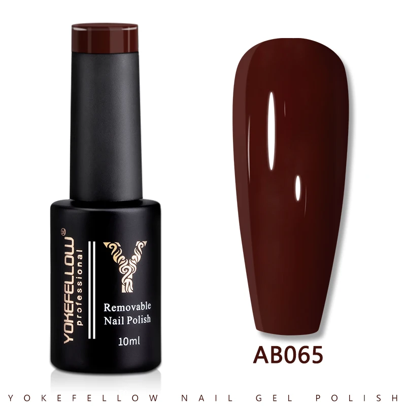 

YOKEFELLOW UV LED Gel Nail Polish Brown AB065 10ML Professional Semi-permanent Gel Varnishes for Nails