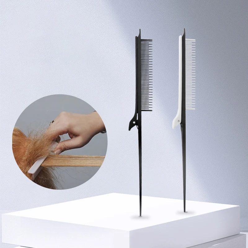 Point-tail Highlight Comb High-gloss Comb Point-tail Plastic Comb Hair Salon Color Brush Styling Comb Tool Weave With Hair Clip