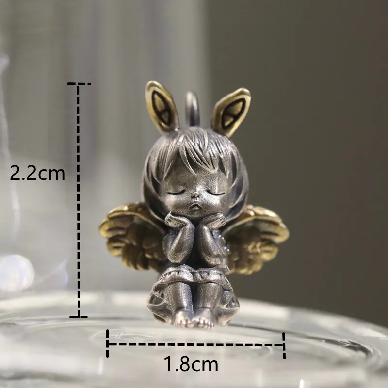 Retro Punk Cute Little Angel Metal Pendant Little Girl Praying Necklace Charm Ladies Female Birthday Party Jewelry Gift