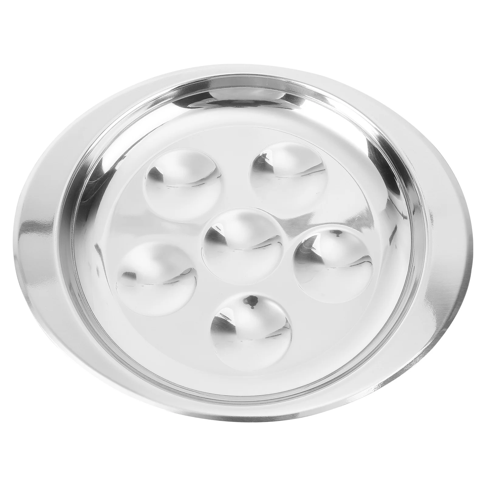 

Stainless Steel Escargot Dish 6 Holes Stackable Heat Resistant Snail Plate Baking Server Kitchen Utensil Restaurant Hotel