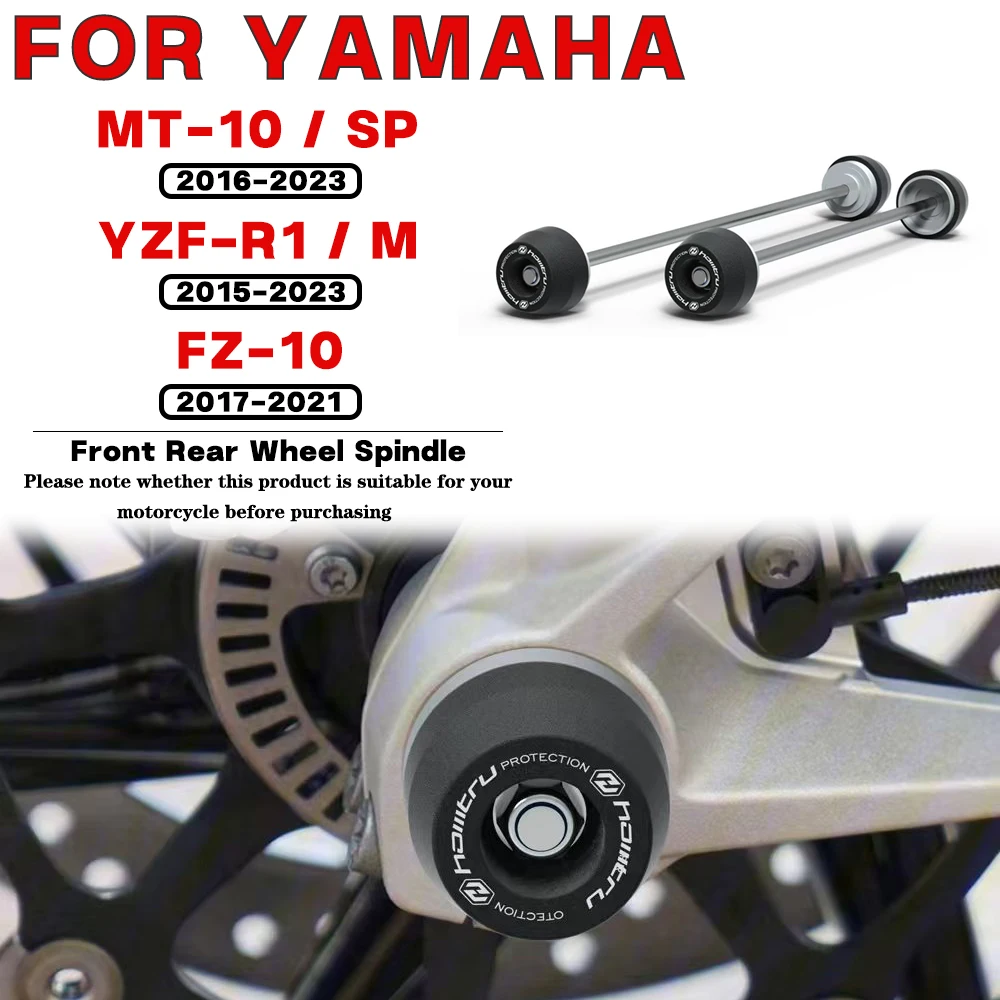 

For YAMAHA MT-10 SP R1 R1M FZ-10 2015 2016 2017 2018 2019 2020-2023 Motorcycle Front Rear Wheel Spindle Crash landing Protection