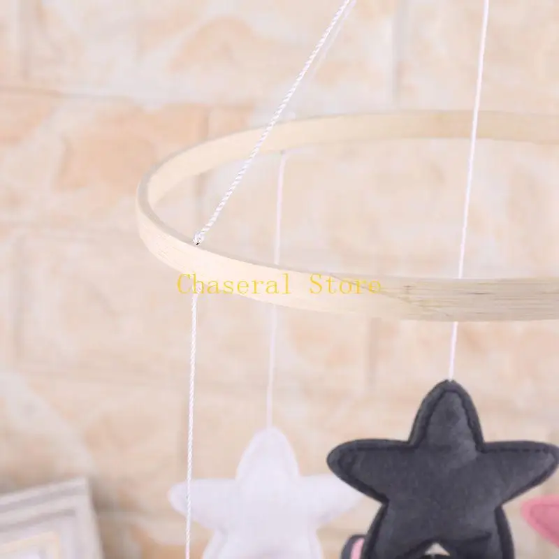 E7ce baby Crib vilt sterren muzikale mobiele rammelaar kinderbedje wind bed bel Kids Room Hanging Decor
