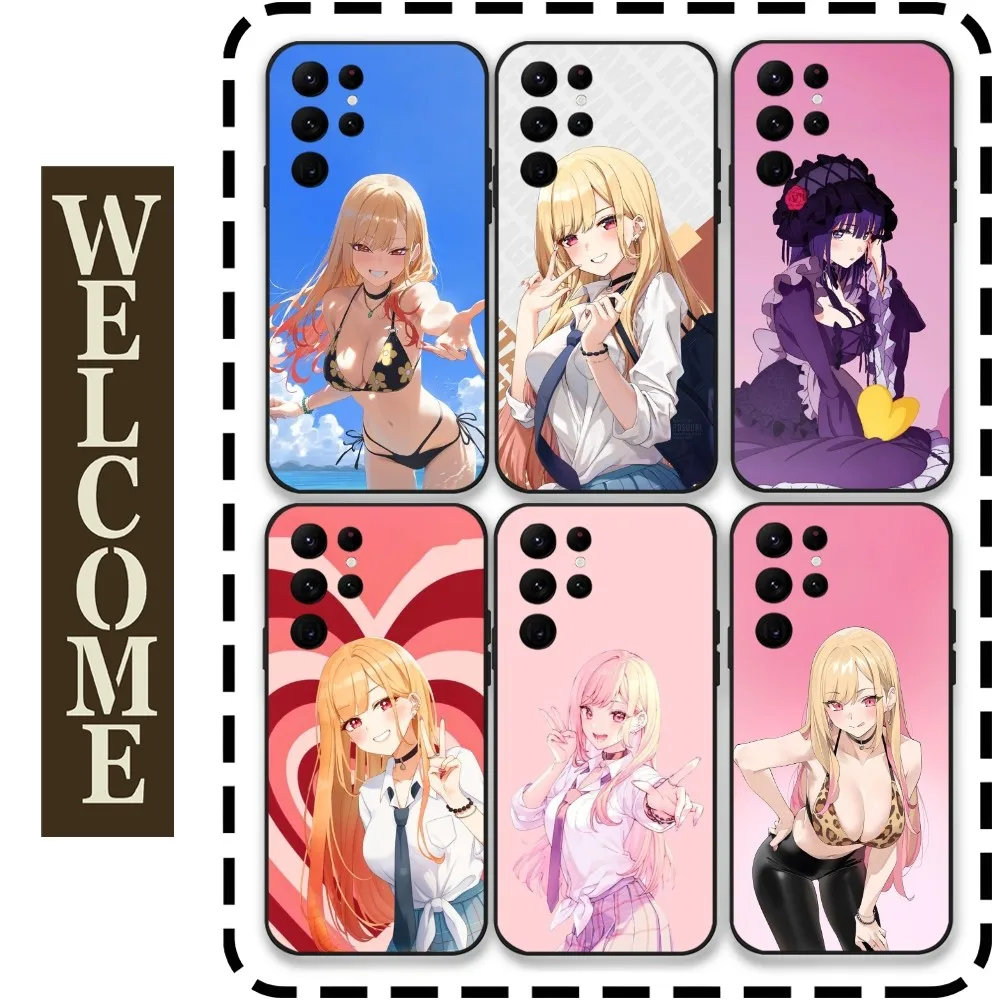 K-Kitagawa Marin Cute Anime Girl Phone Case for Samsung Galaxy S24 Ultra S22 S23 Ultra S21 S20 5G Protective Silicone TPU Funda