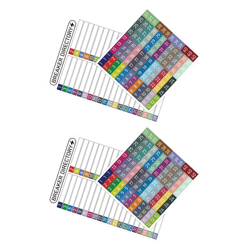 

2 -Set Electric Box Label Sticker Adhesive Number Labels Panel Electrical Circuit Stickers